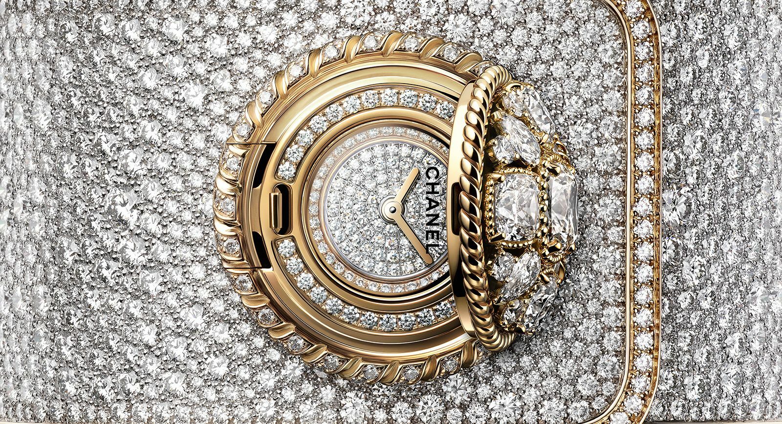 Chanel Mademoiselle Privé Bouton high jewellery secret watch