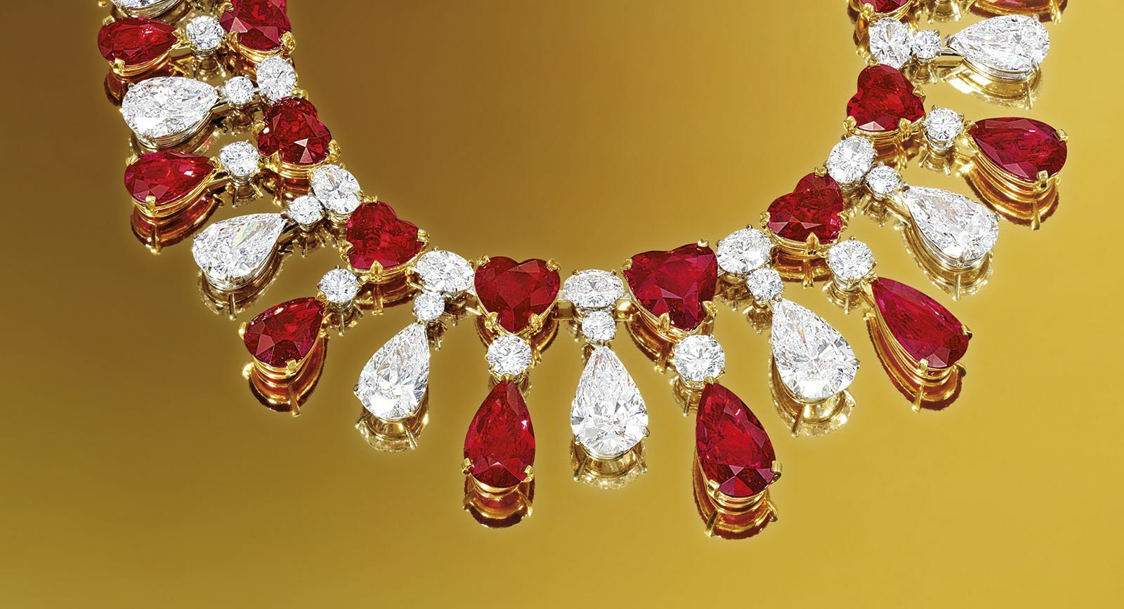 Ruby and diamond necklace by James W Currens for Faidee