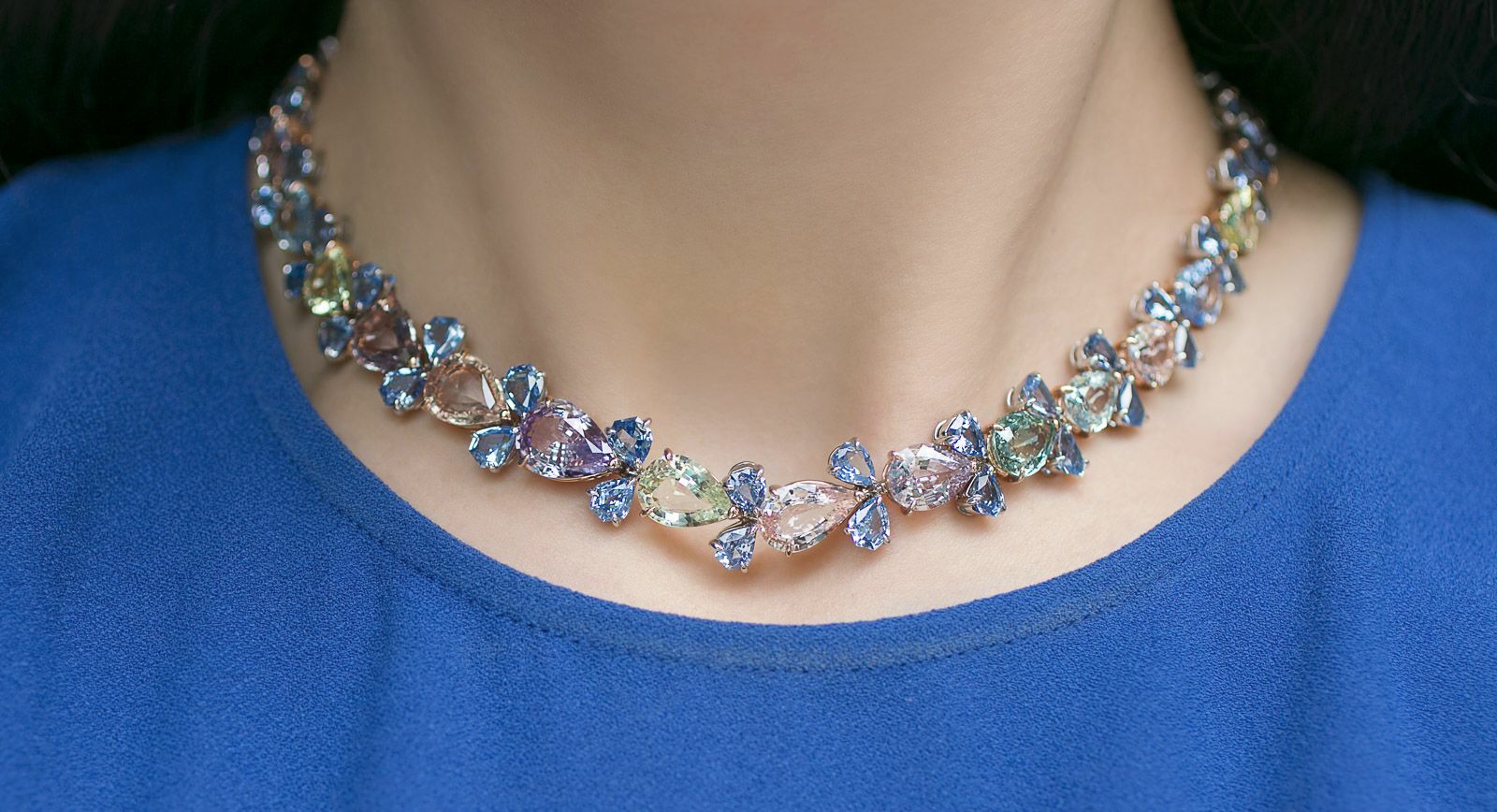 Renelle multi-coloured sapphire necklace