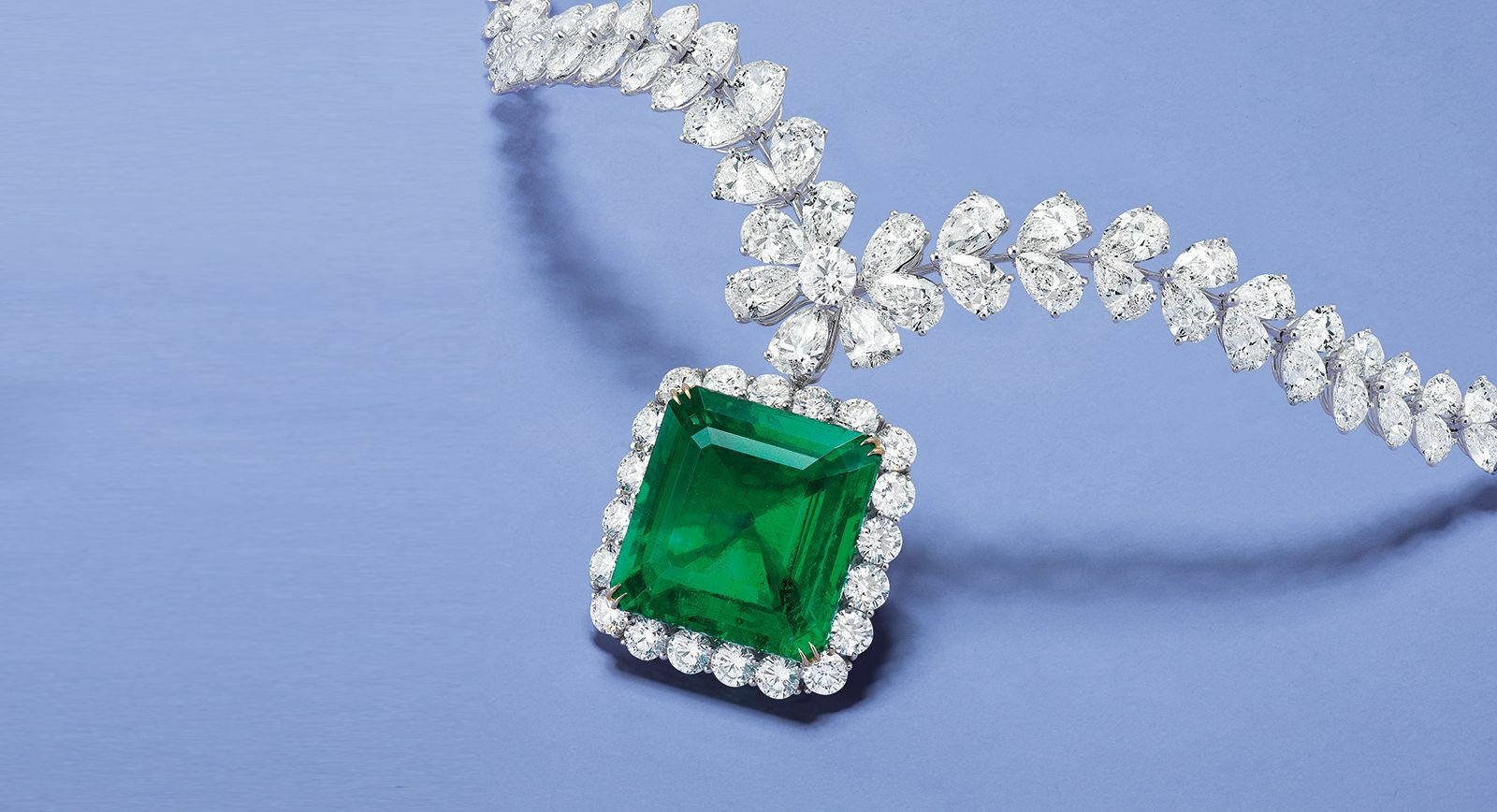 A Zambian emerald and diamond necklace from the Phillips Hong Kong Treasures from Zambia: An Exceptional Emerald Collection Auction, November 2021