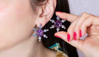 S1x1 assael star earrings worn
