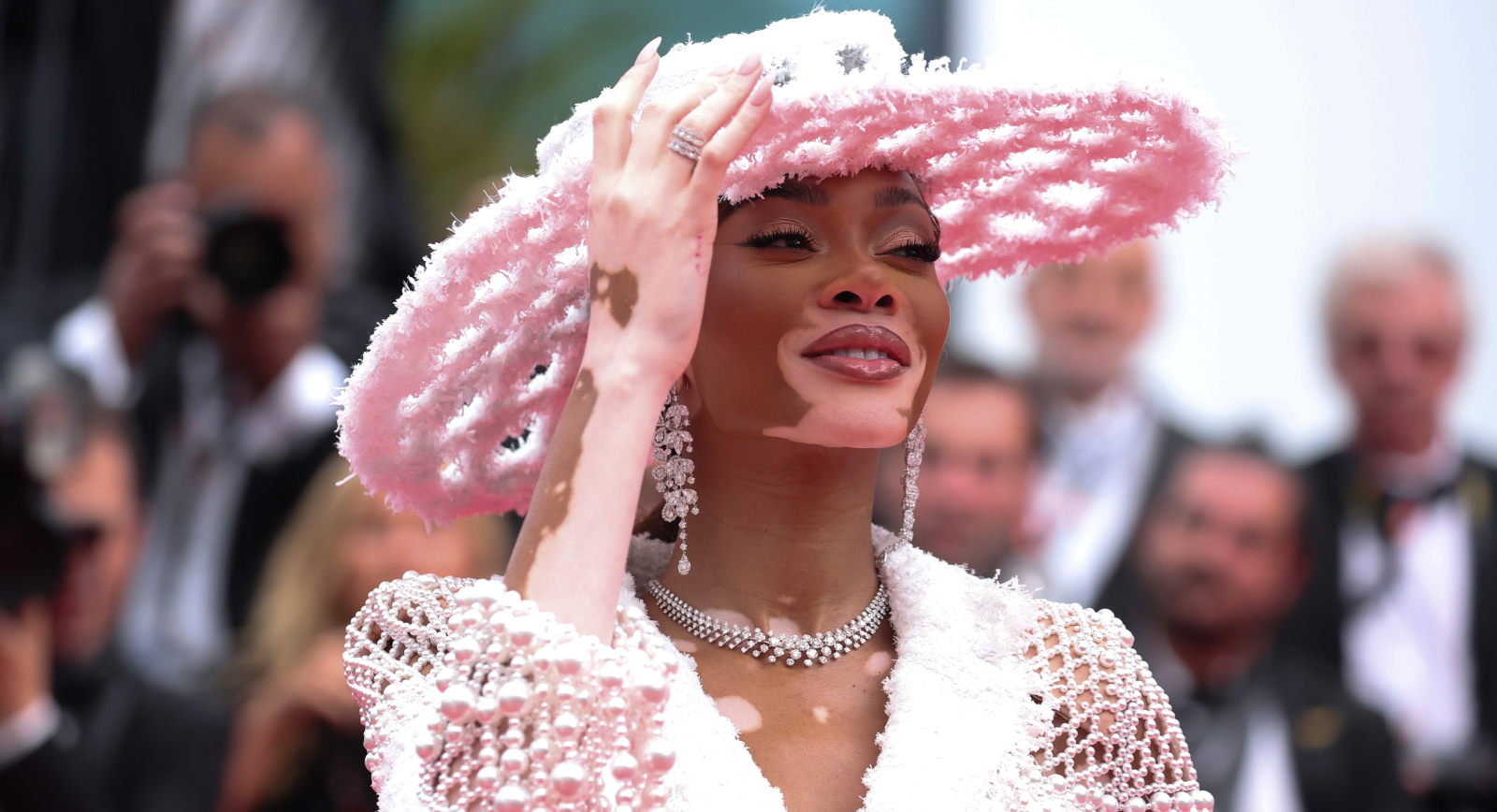 Model Winnie Harlow wears David Morris diamond jewels to the Cannes Film Festival 2024