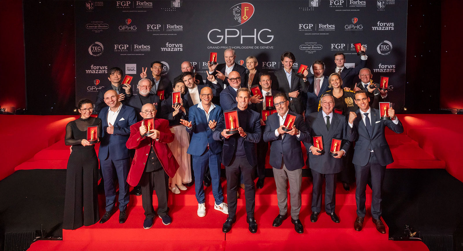 All of this year's award winners at the Grand Prix d'Horlogerie de Genève