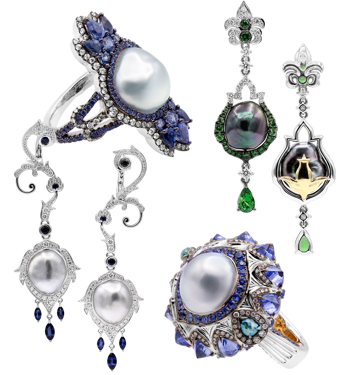 Alessio Boschi Mughal Perfumes collection rings and earrings