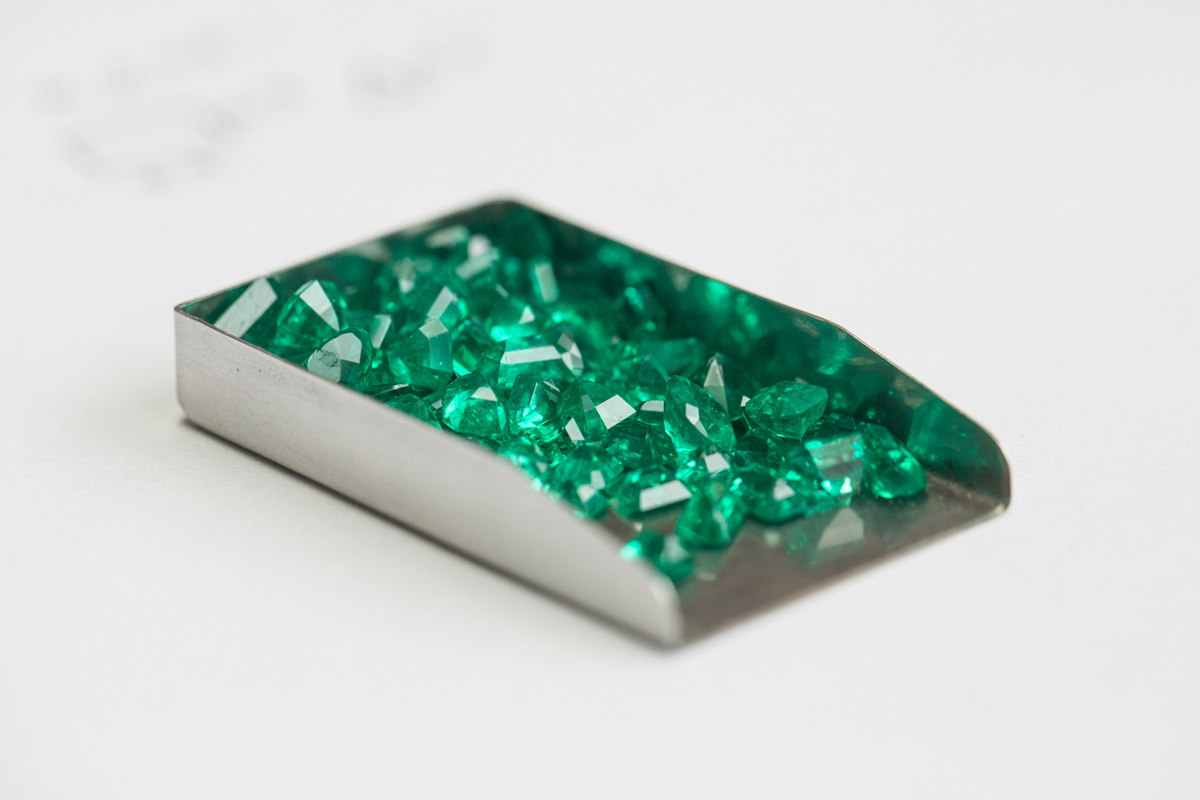 International Emerald Exchange cut and polished Colombian emeralds. Photo credit: Juan Cristobal Cobo