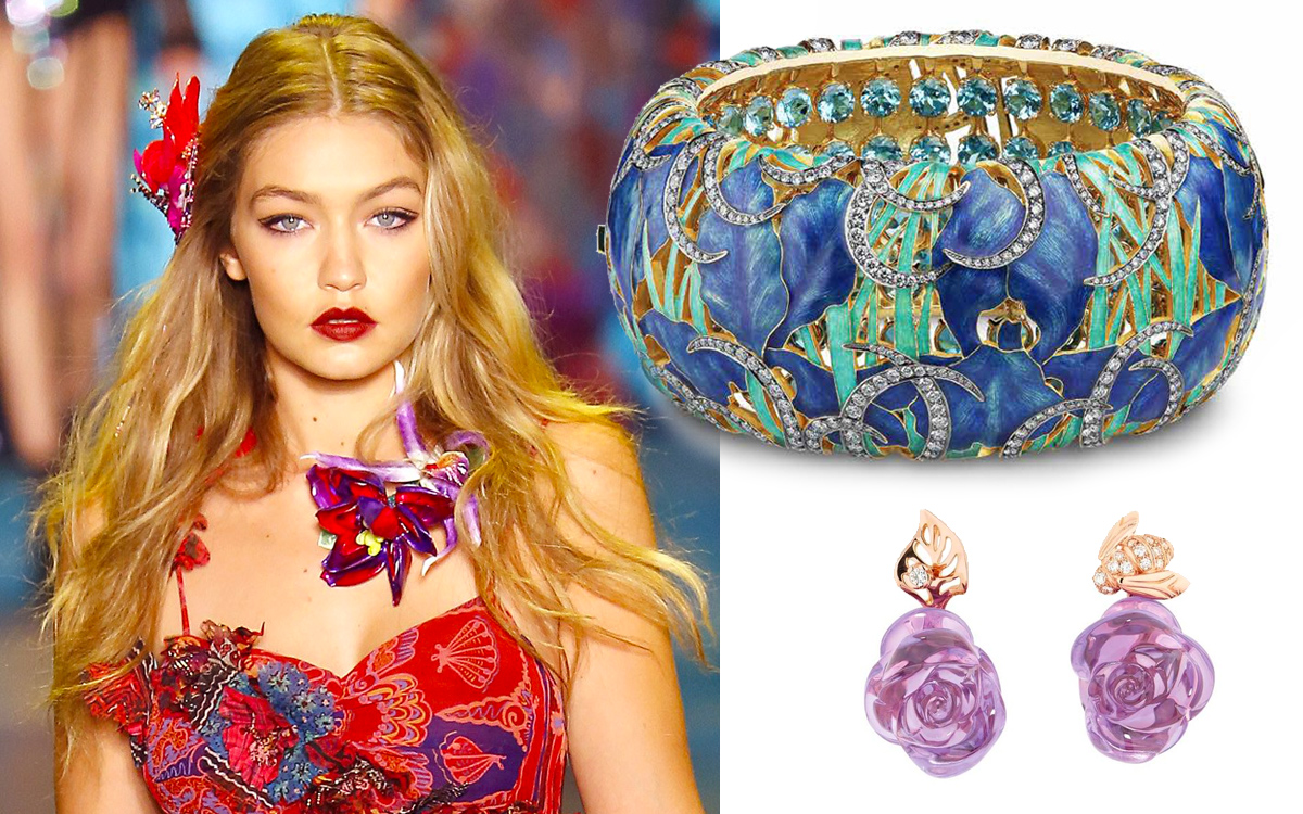 Anna Sui catwalk, Ilgiz F. bracelet, Dior earrings