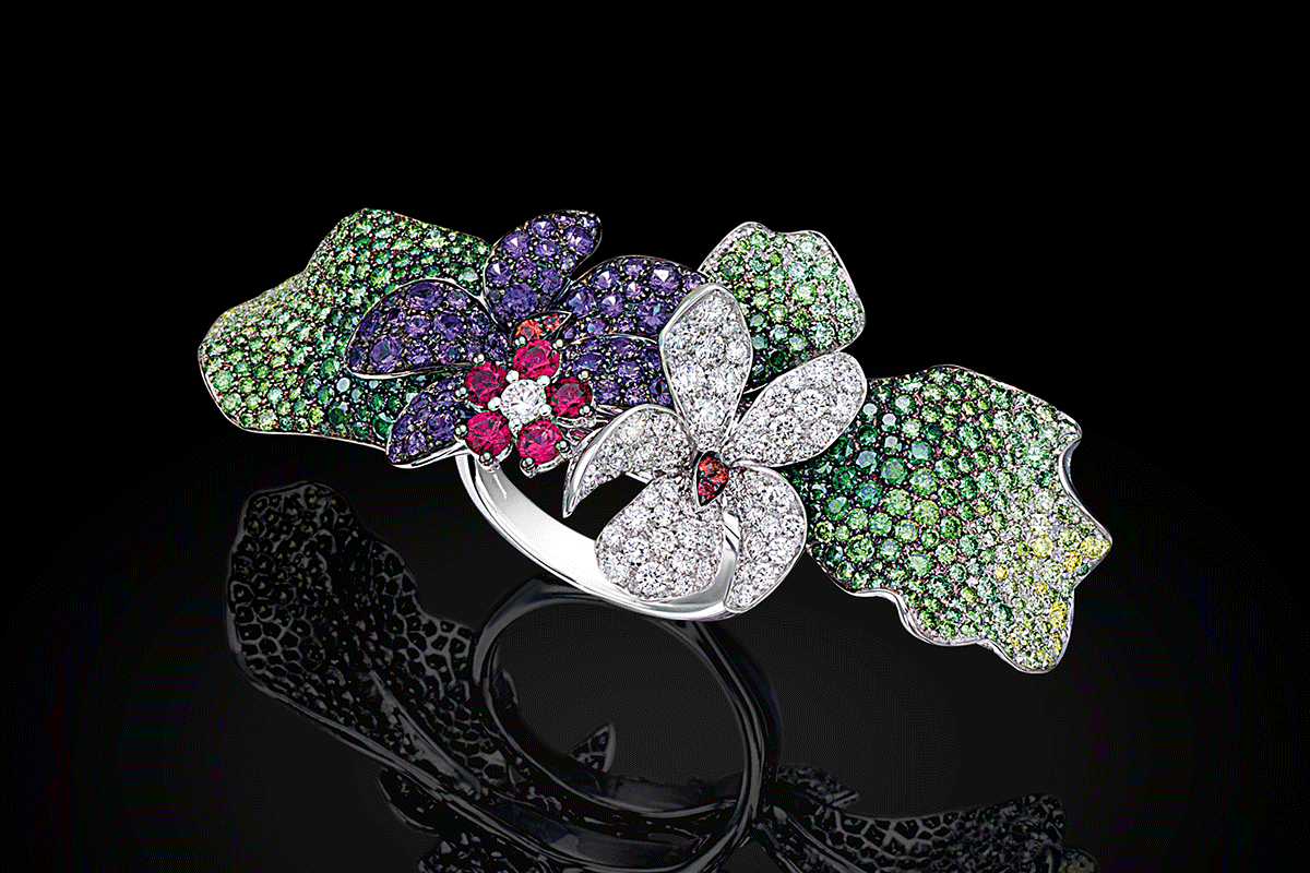 Palmiero Gardens of Emotions Floral Treasures ring