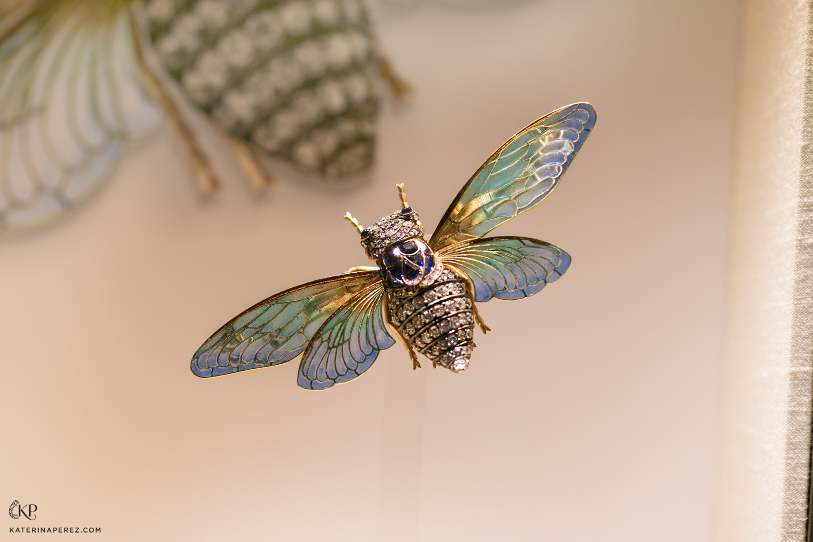 Frederic Boucheron Cicada brooch with plique-a-jour enamel
