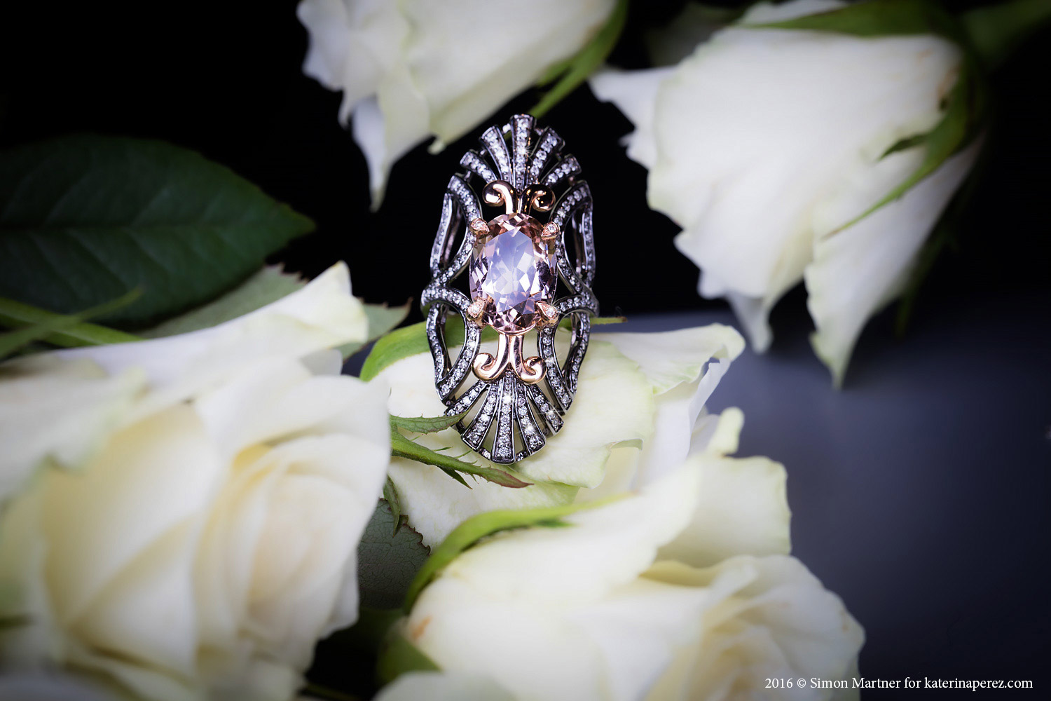 Bochic morganite, diamonds and 18K white gold ring – £6.000