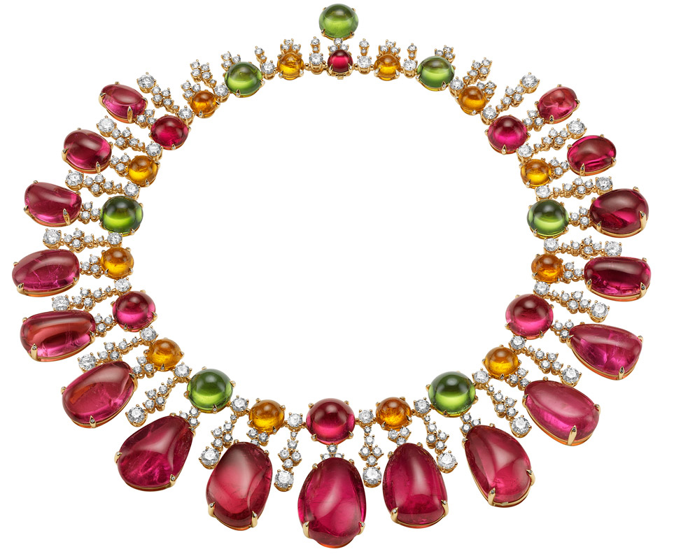 Bulgari Gala in Costa Smeralda necklace with rubellites, peridots, garnets and diamonds
