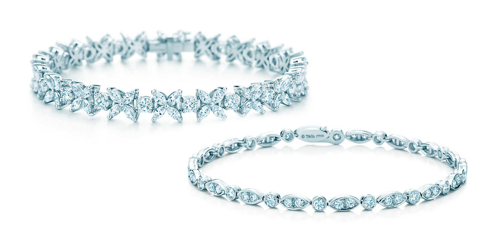 Tiffany&Co tennis bracelets in platinum and diamonds