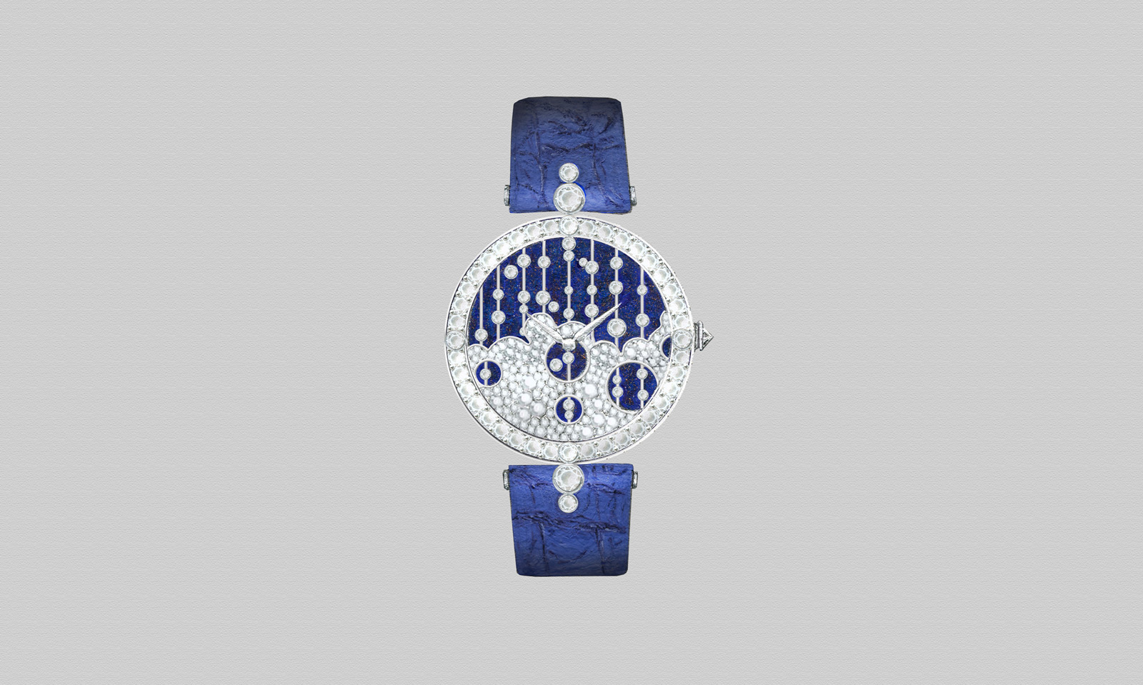 Raindance Blue Aventurine White Gold Watch with 3.15ct round brilliant cut diamonds