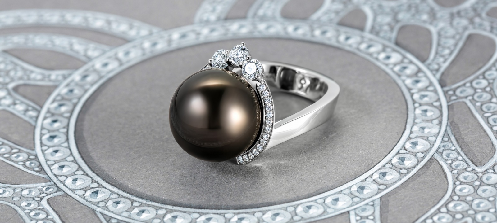Кольцо «Podnebesnaya and Podnebesny. Pearls and gems» с жемчугом и бриллиантами