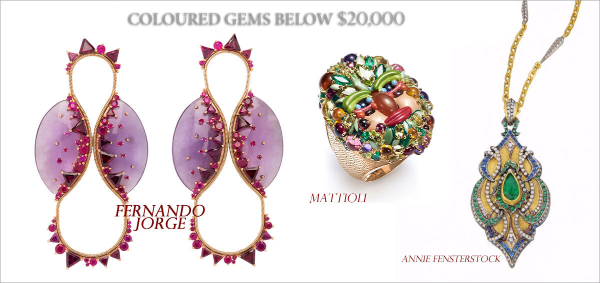 Colored Gems Below $20,000 // Winner: Fernando Jorge, First runner-up: Mattioli, Second runner-up: Annie Fensterstock