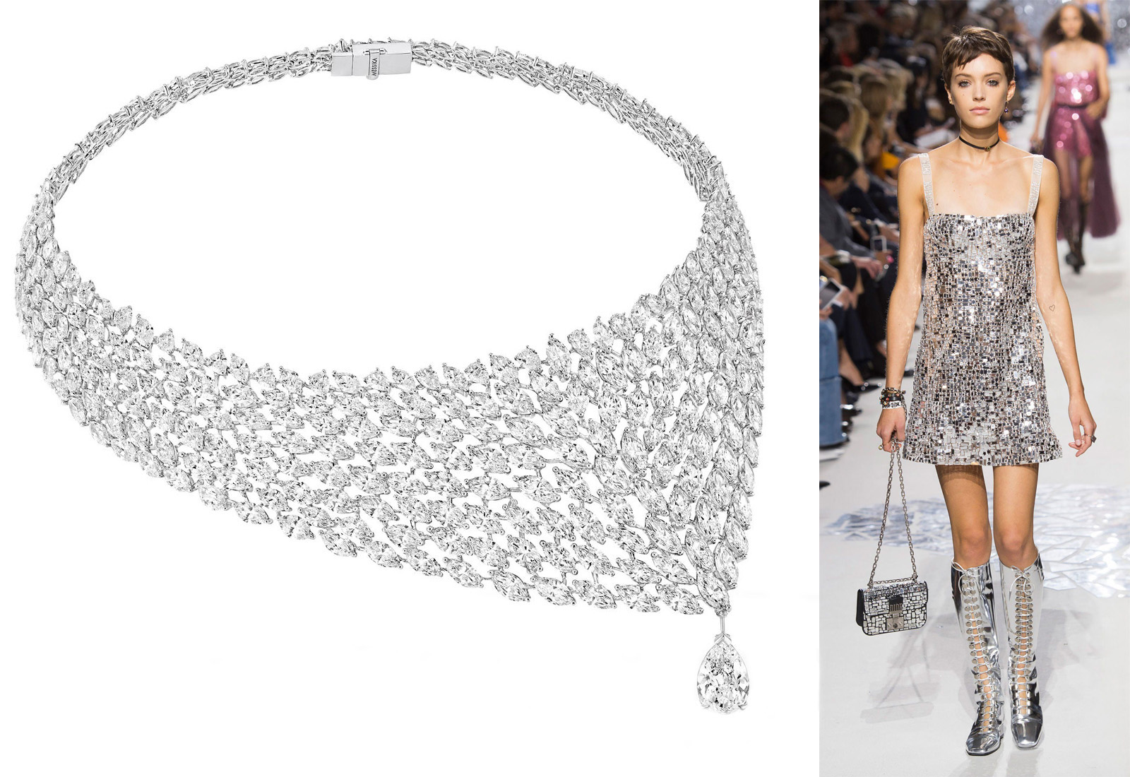 Messika 'Madeline' diamond necklace and Dior