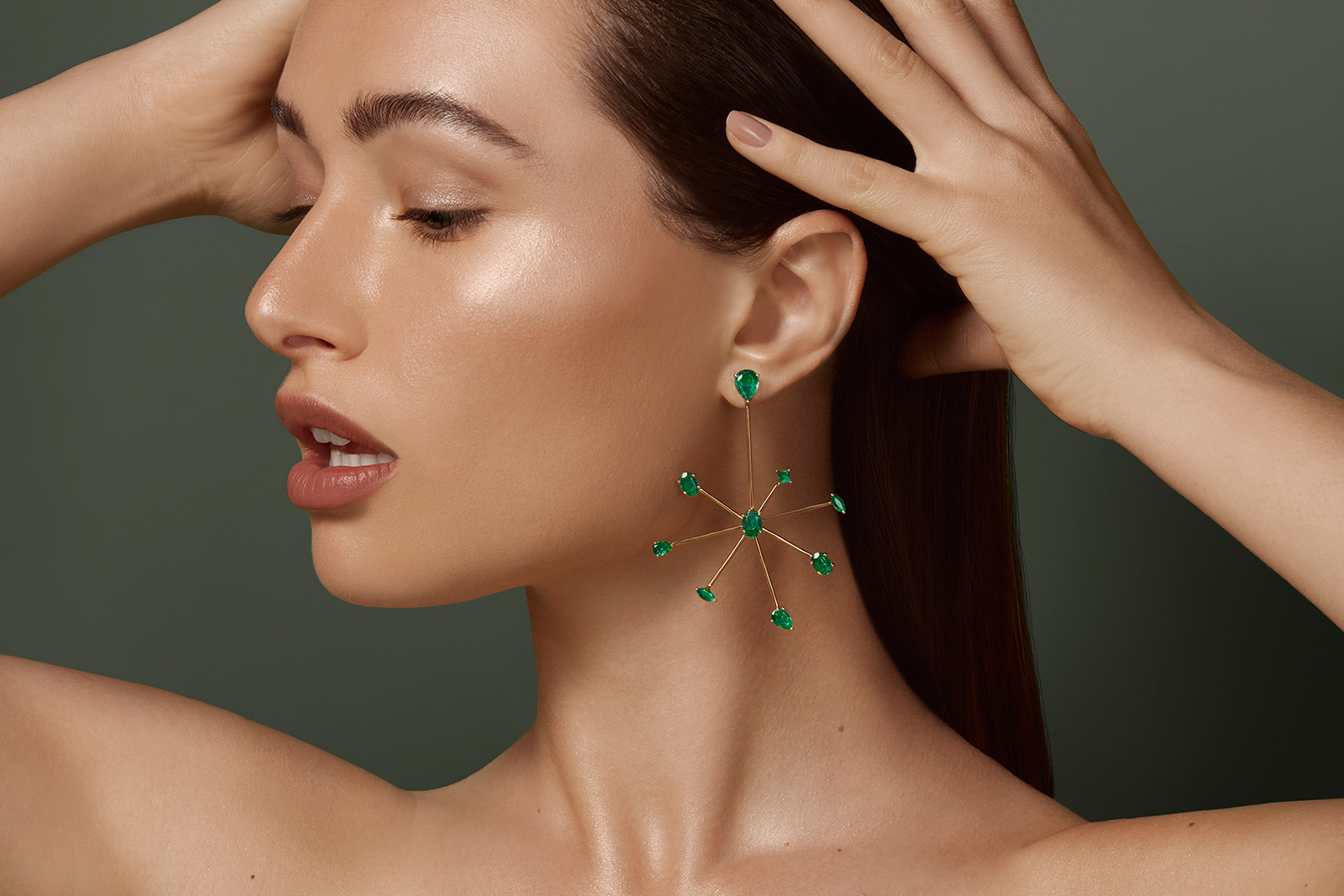 House of Meraki 'Jellyfish' emerald earrings