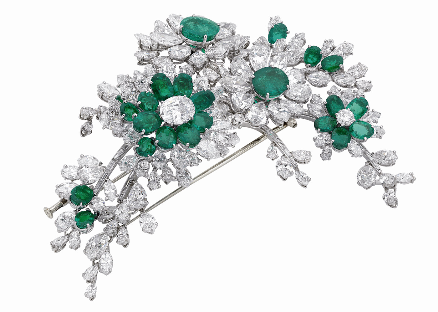 Elizabeth Taylor's en tremblent brooch with emeralds and diamonds from Bulgari