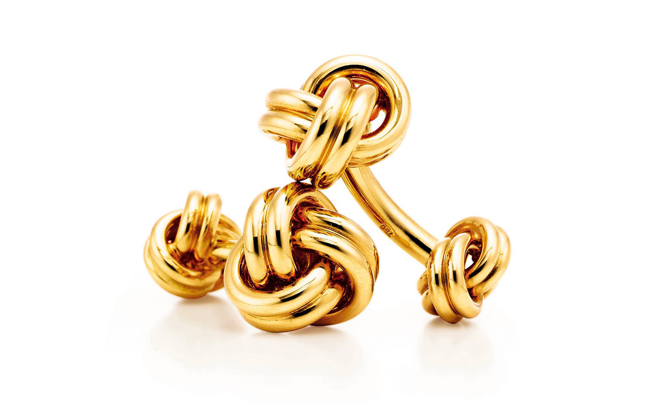 Tiffany&Co. 'Knot' cufflinks in 18K yellow gold