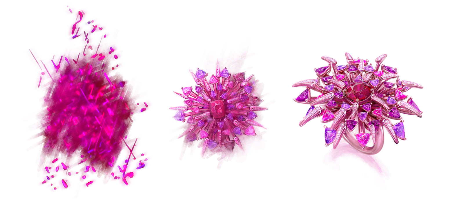 The design inspiration and inception of Gübelin's 'Red Dahlia' ring