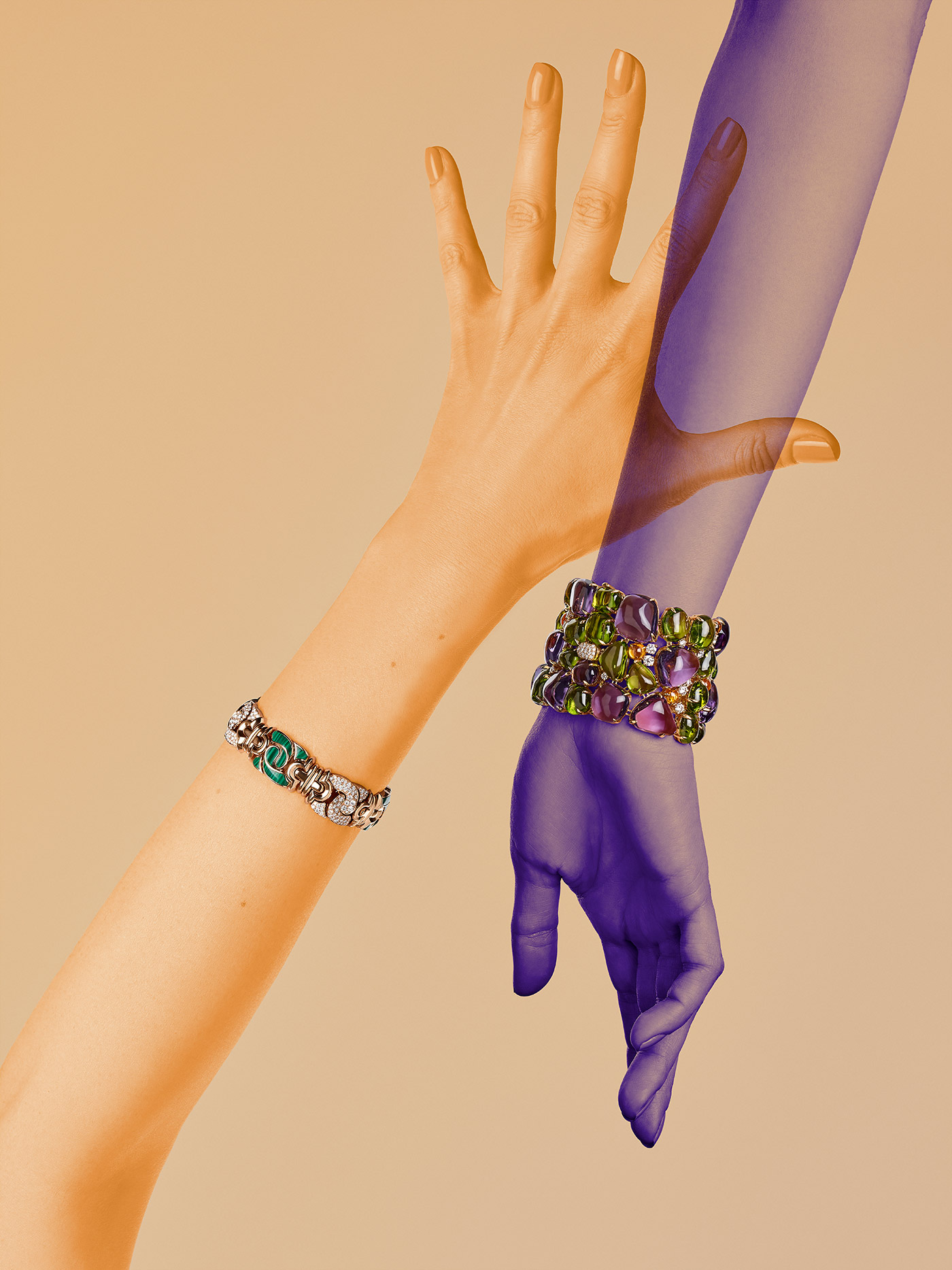 Bulgari bracelets in editorial by Katerina Perez and ReanArt