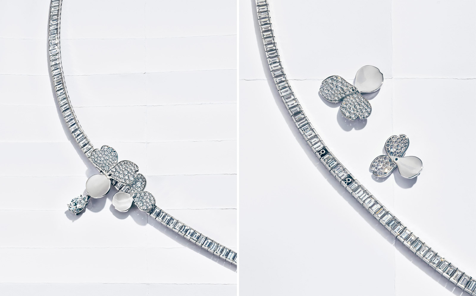 Tiffany & Co. 'Paper Flowers' collection choker with detachable flower motifs in diamonds and platinum