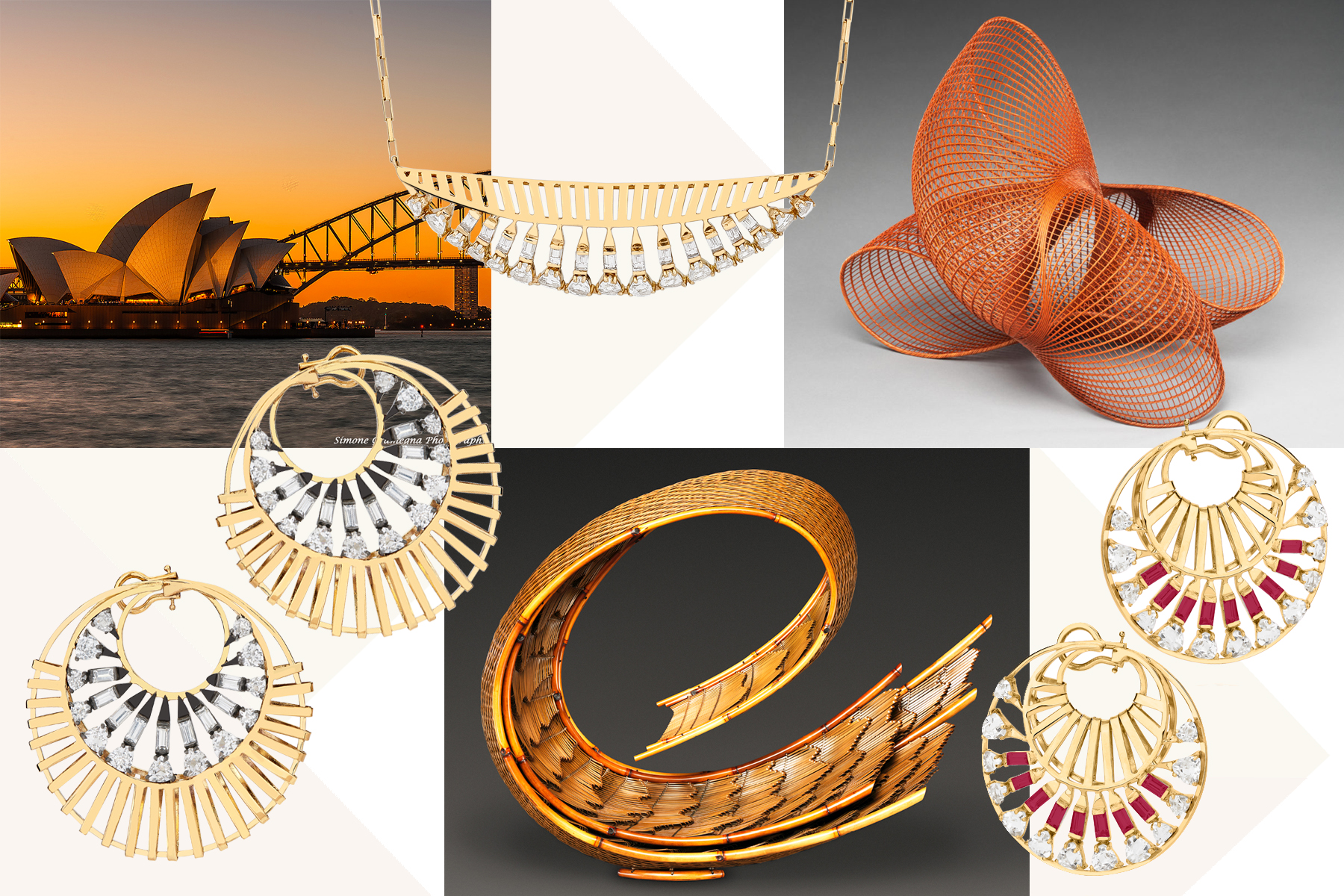 Jewellery from Carol Kauffmann's 'Trapeze' collection, and its inspirations 
