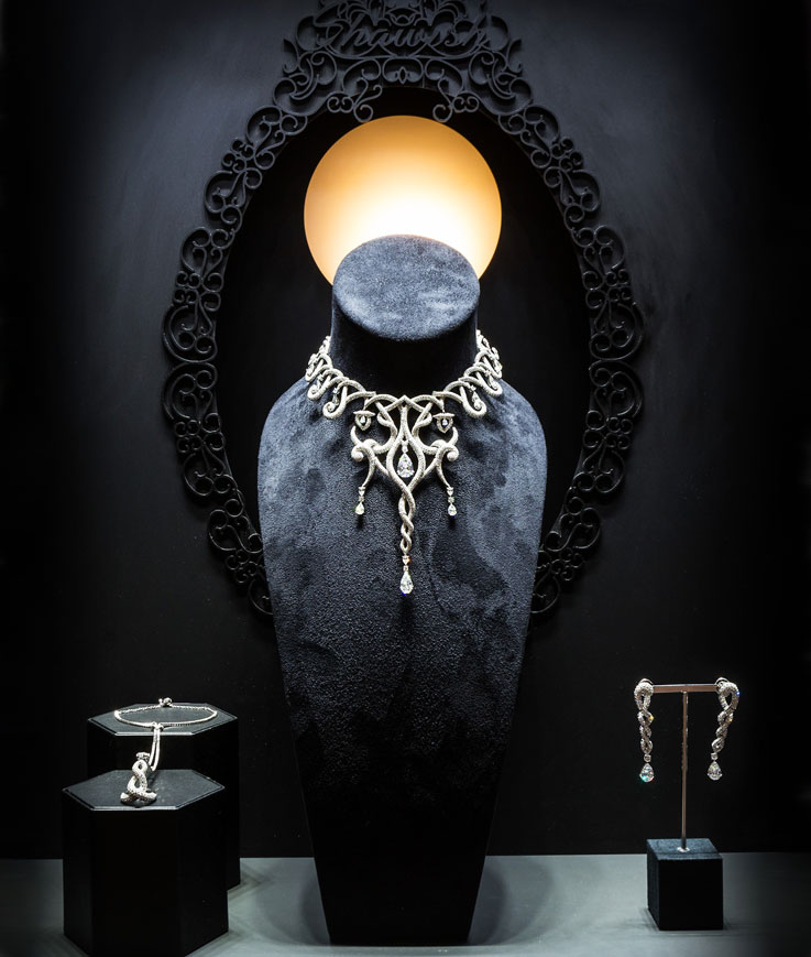 Shawish Moonlight collection jewellery paves with diamonds