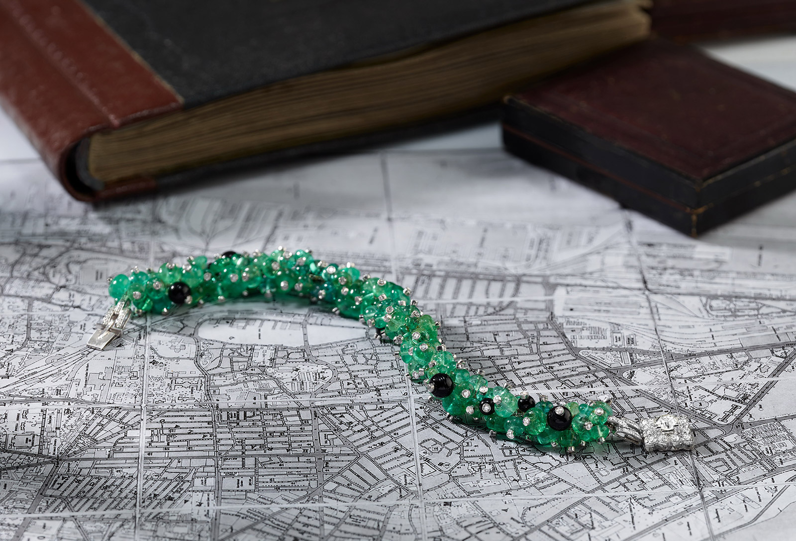 House of Umrao emerald, onyx and diamond bracelet
