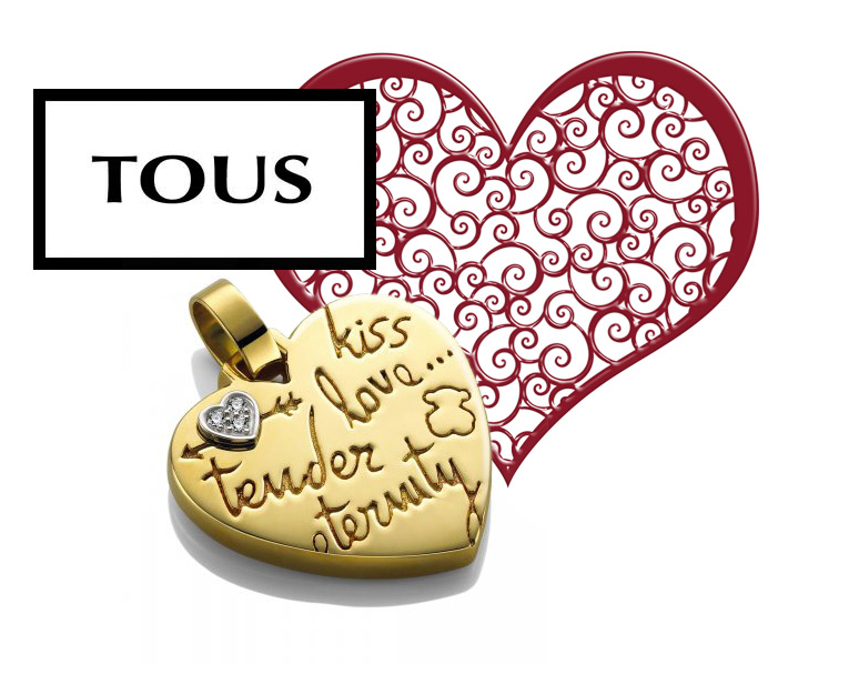 TOUS heart pendant in yellow gold and diamonds