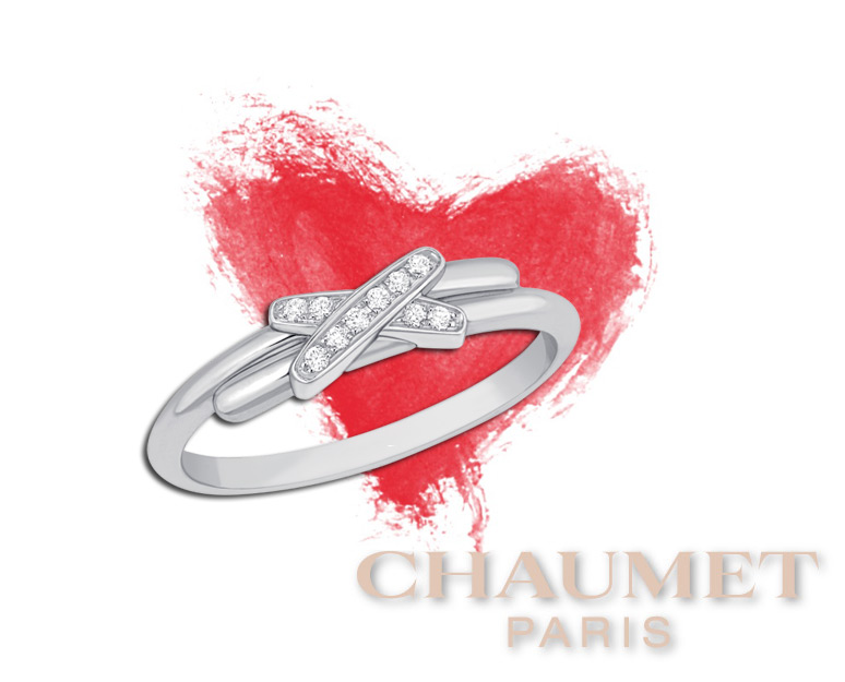 Кольцо Chaumet из белого золота с бриллиантами, коллекция Mini Liens шаумет