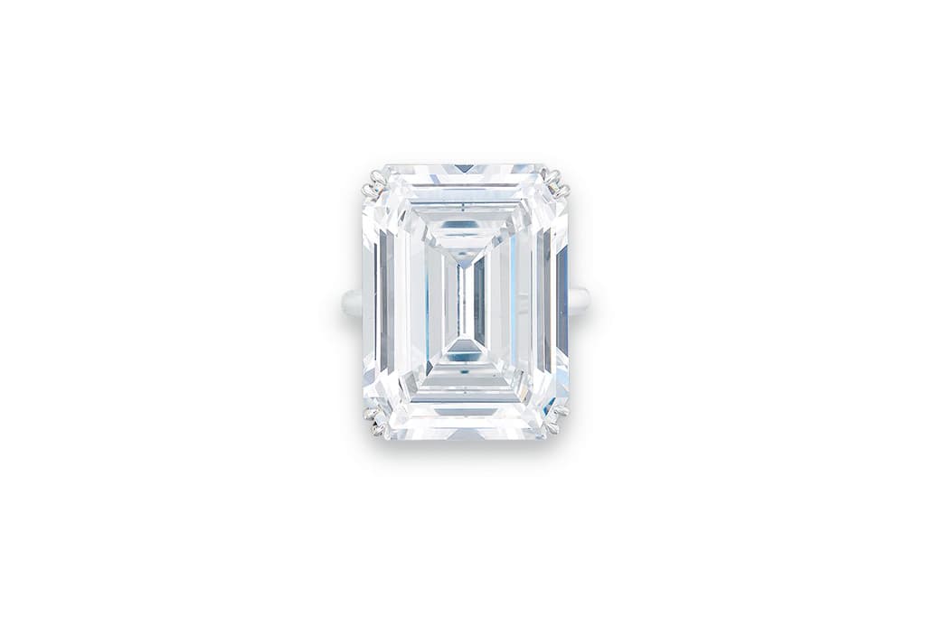 Harry Winston Jonker V ring with 25.27ct rectangular cut diamond