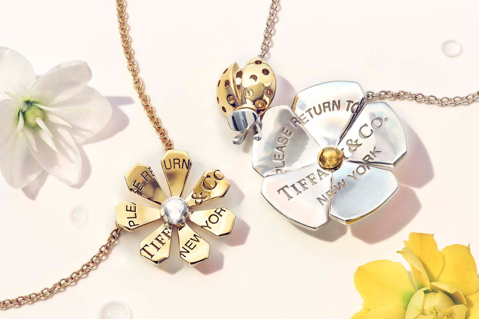 Колье Tiffany&Co. из коллекции 'Return to Tiffany Love Bugs' из белого, желтого золота и серебра