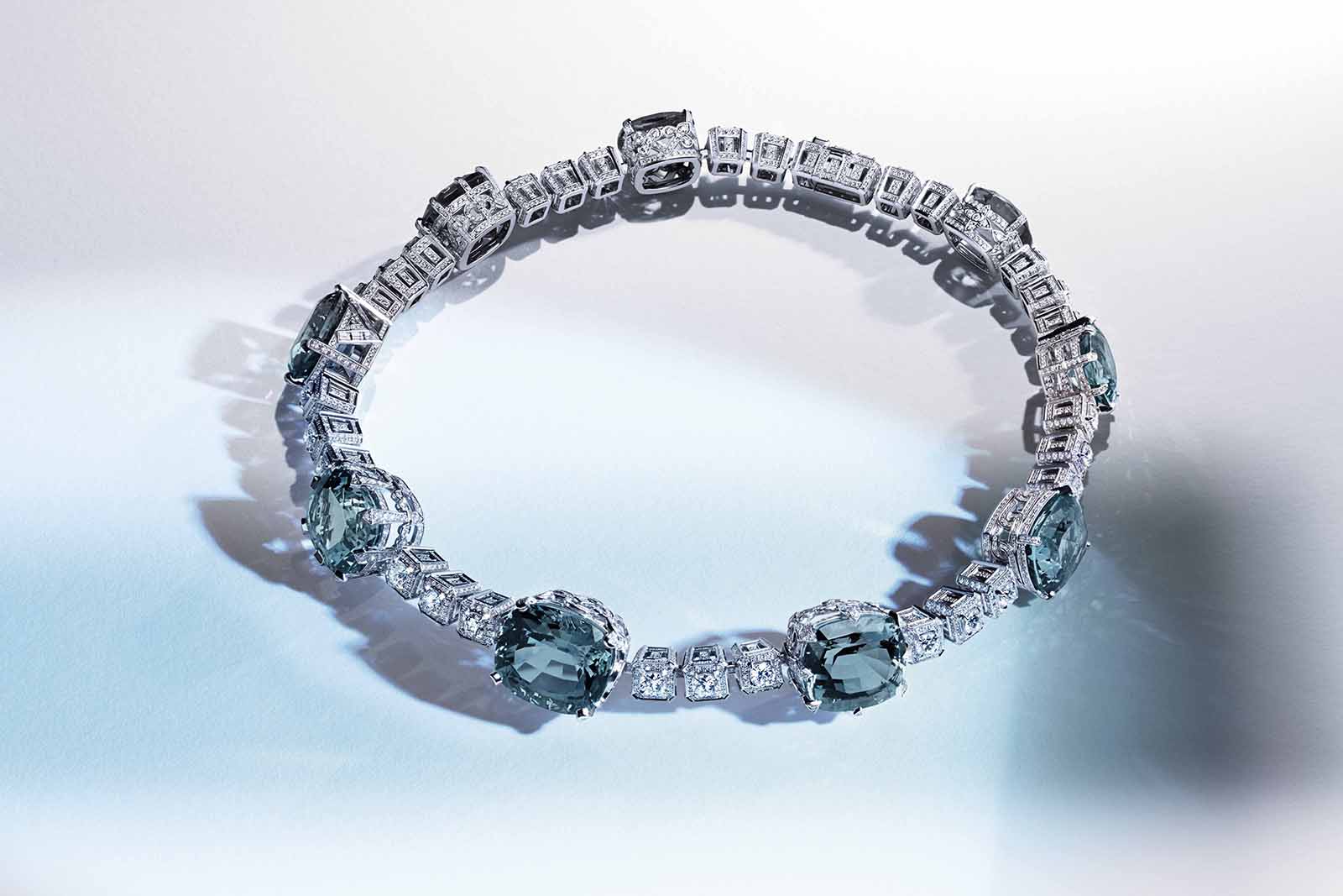 Louis Vuitton ‘Riders of the Knights’ collection 'La Reine' necklace with 152.83ct aqaumarine and diamonds in white gold