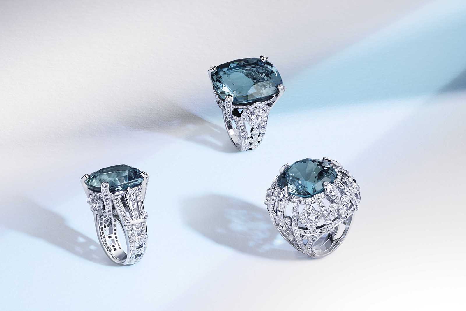 Louis Vuitton Riders of the Knights diamond, emerald and sapphire ring, Louis  Vuitton
