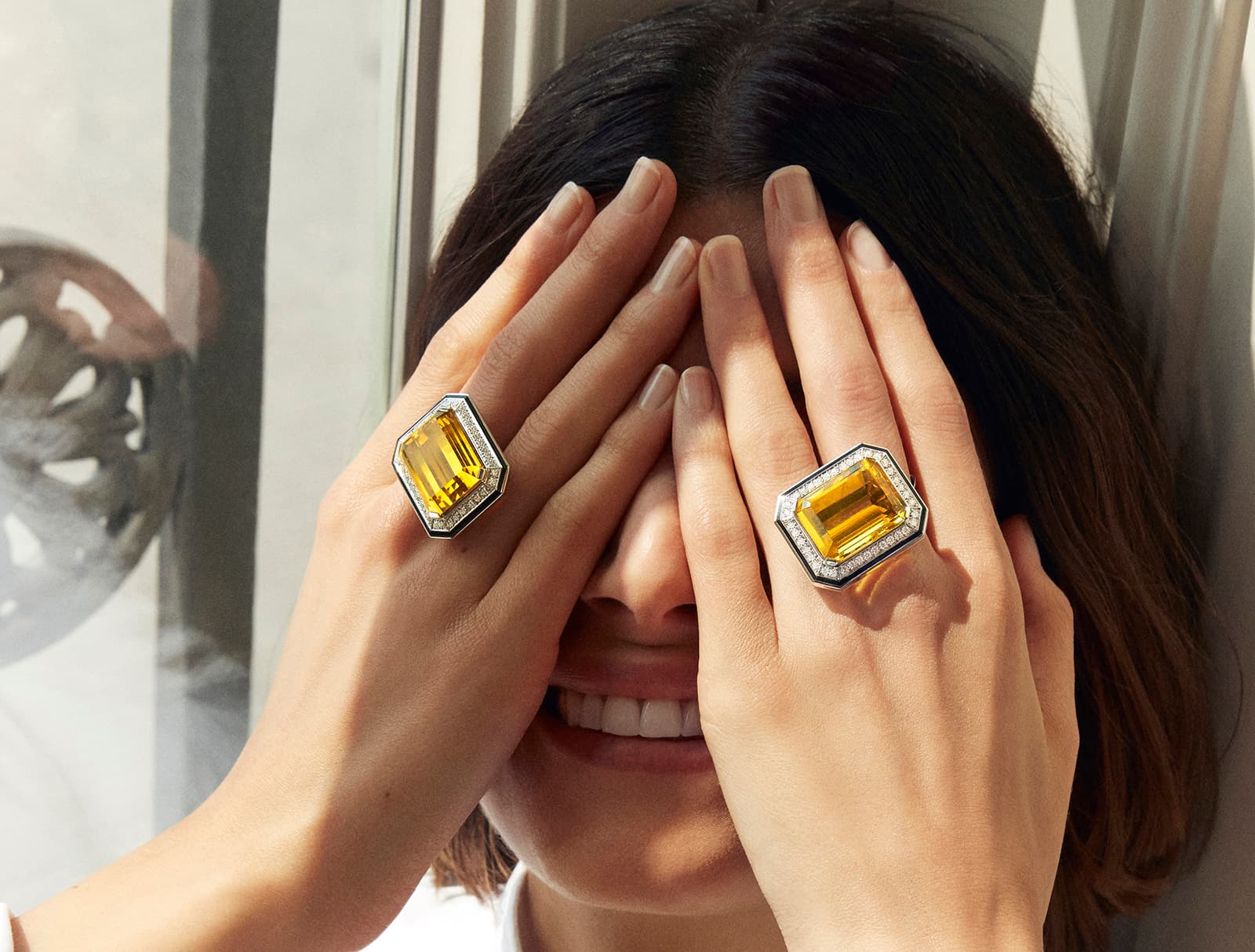 Boucheron 'Paris Vu Du 26' rings embellished with 31.03 and 32.50 yellow beryls