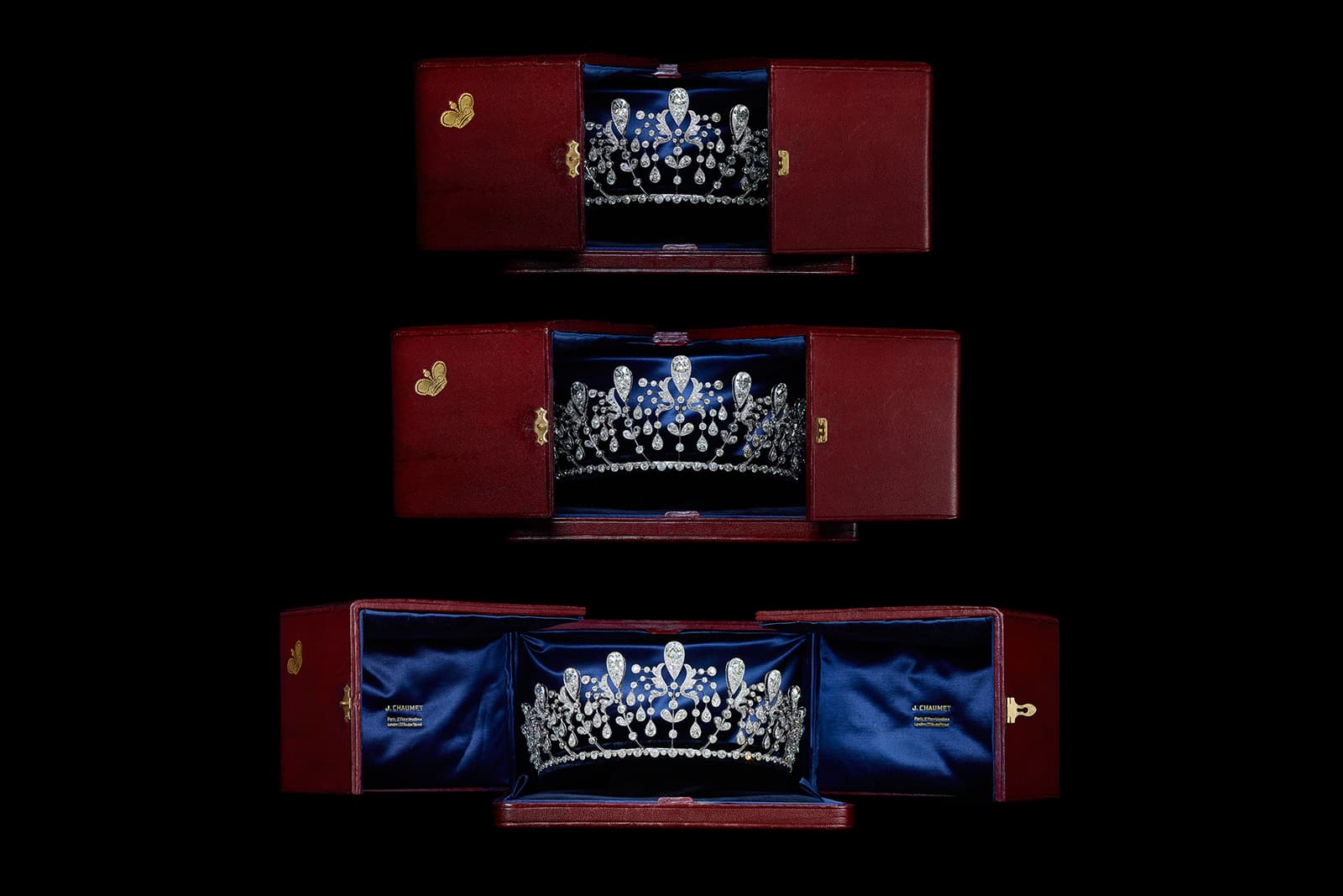 Chaumet tiara with diamonds in gold and silver 