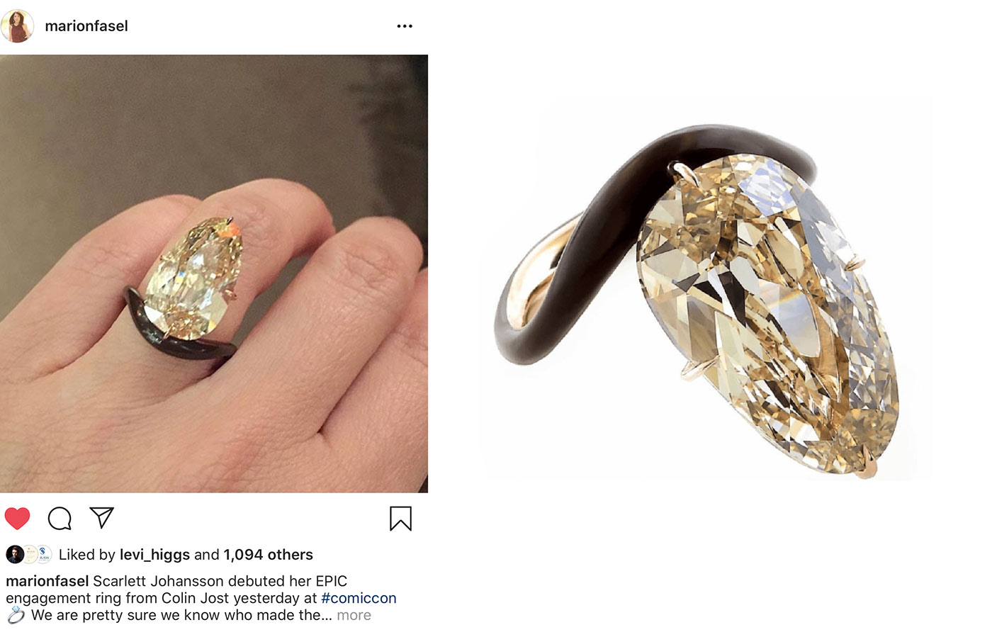 Taffin 11 cts old mine diamond engagement ring for Scarlett Johansson