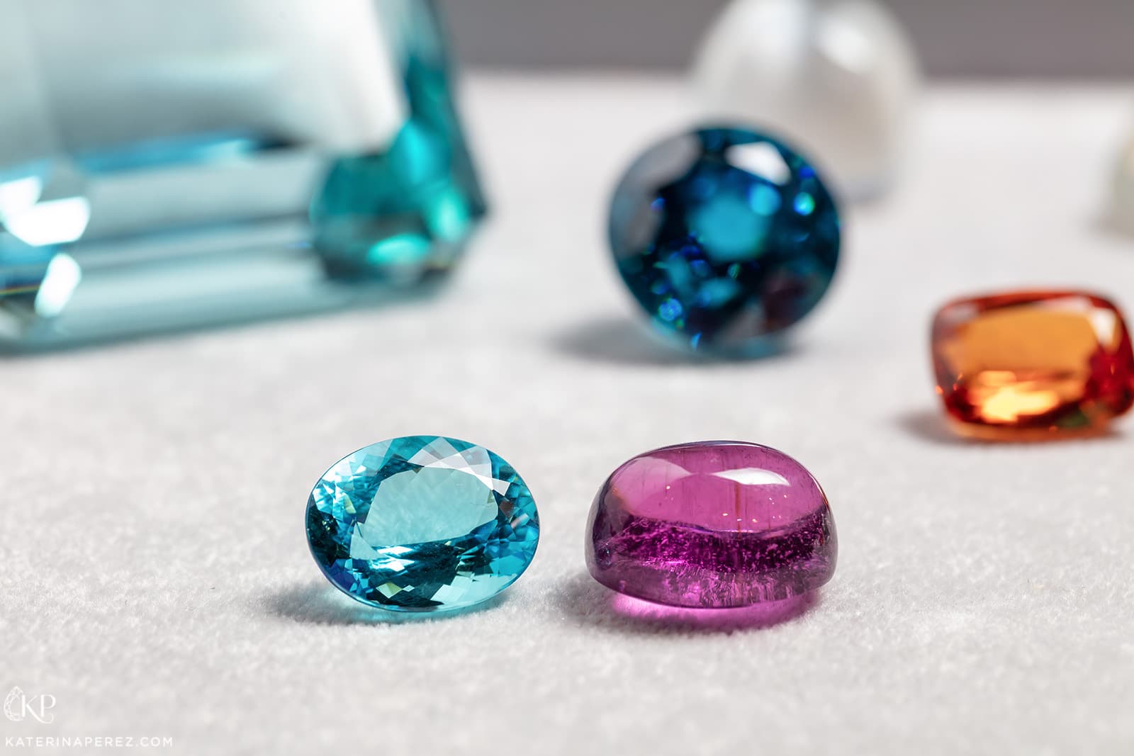 Two tourmalines from Mozambique, 16 cts and 24 cts, available at P&P Gems. Photo by Simon Martner