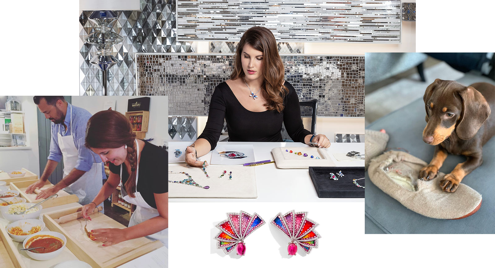 Cooking and her new dachshund are two passions of Gioia Placuzzi, Creative Director of SICIS jewellery 