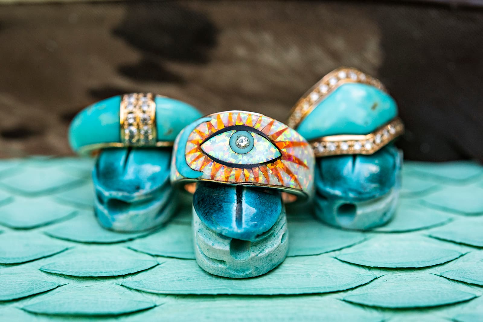Jacquie Aiche believes that turquoise is a powerful healing stone that centres the spirit and allows positive energy to flow freely 