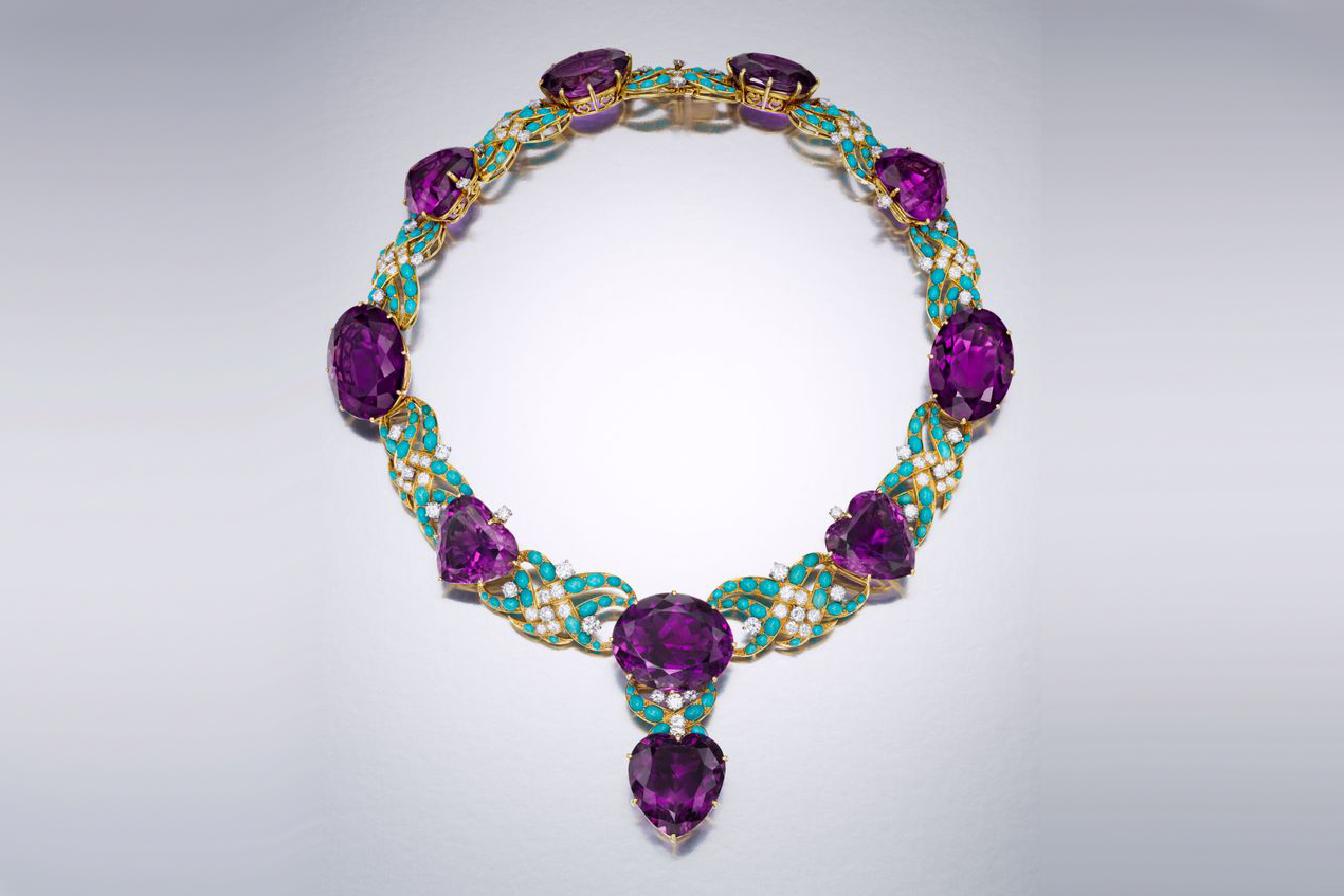 Marjorie Merriweather Post's Cartier amethyst and turquoise necklace, circa 1950-1951