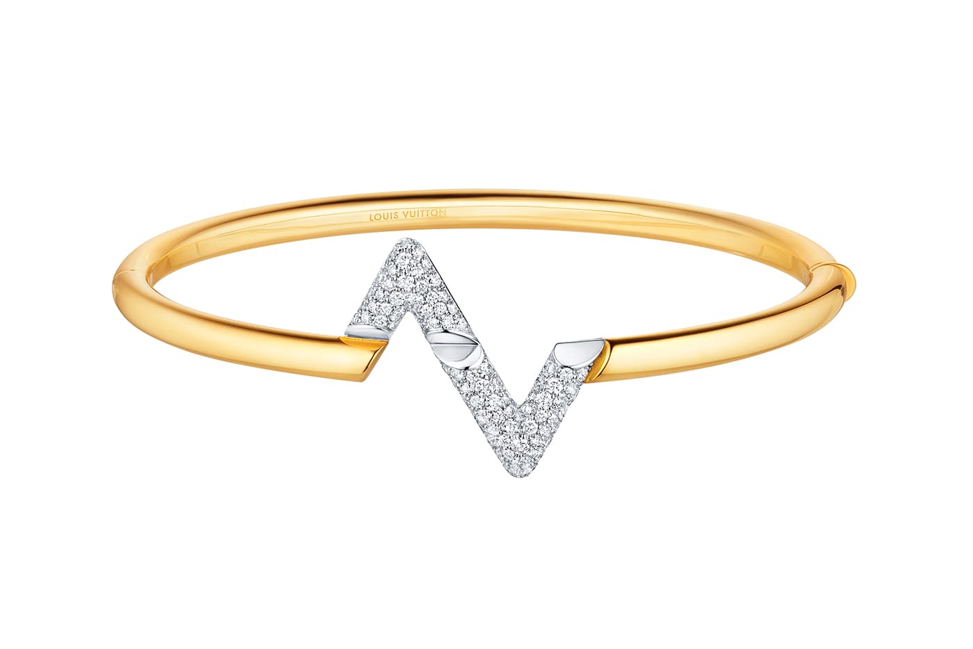 Louis Vuitton Low Price Men'S LV Letters Logo Cutout Gold/Silver Metal Wide  Ring Industrial Style