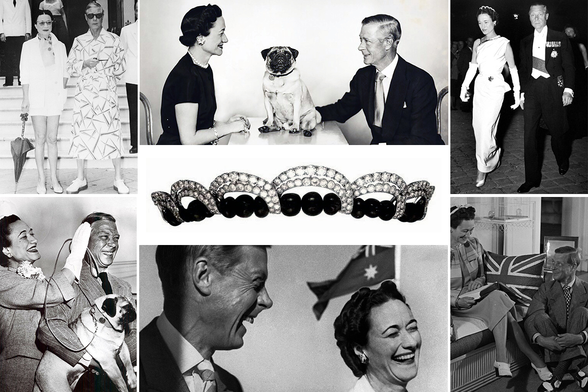 In 1949 Edward, the Duke of Windsor, commissioned Cartier to create a necklace for his wife, Wallis Simpson, that could also be worn as a headpiece and featured emeralds from her private collection