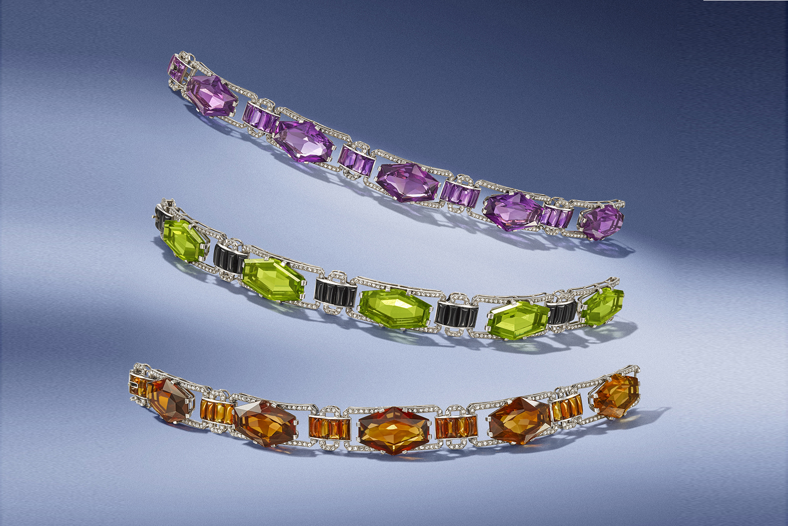 Setting three types of semi-precious stones in high jewellery, rather than traditional diamonds and gemstones, singled Van Cleef & Arpels out as a trailblazer during the Art Deco era