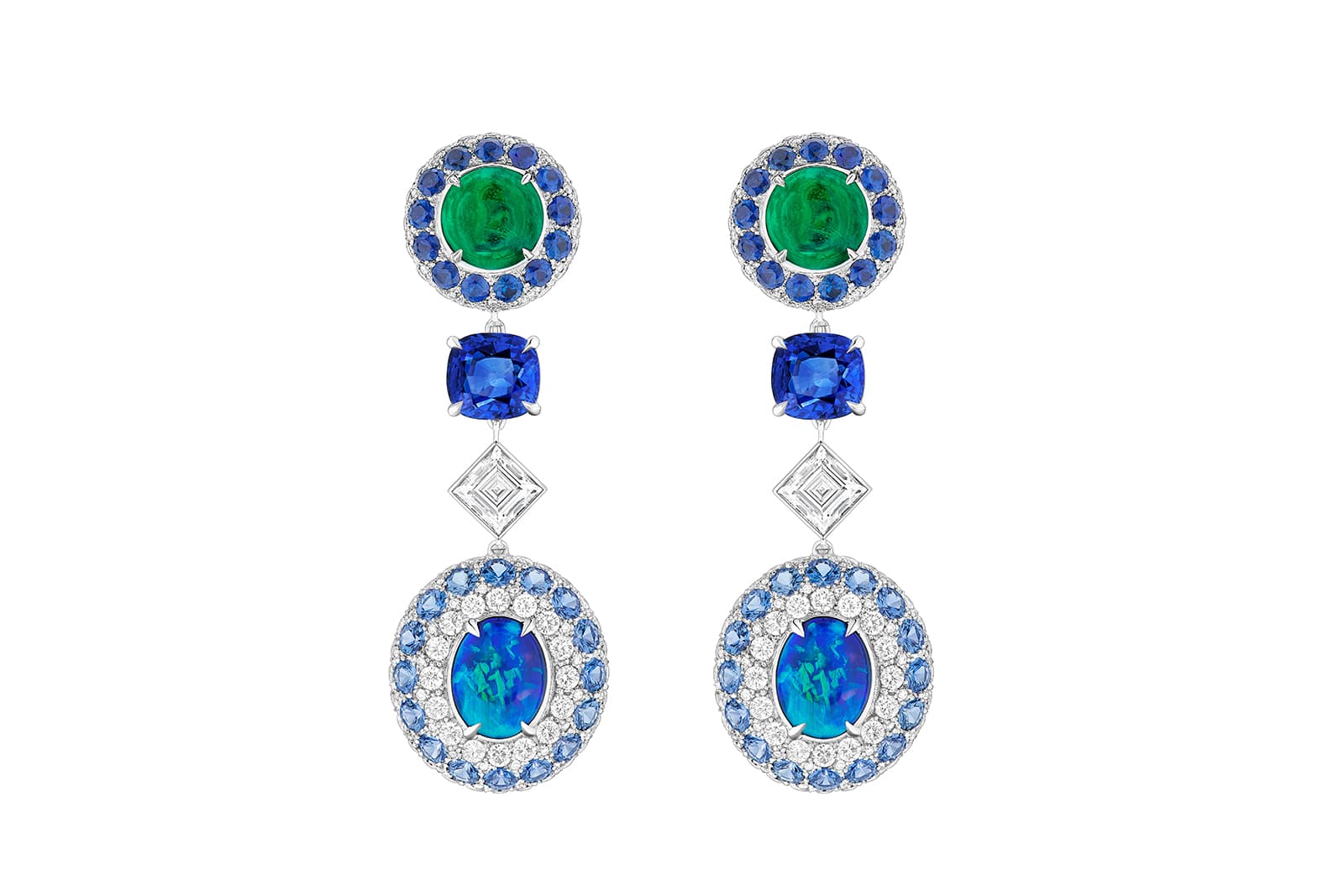 Louis Vuitton Stellar Times Planète Bleue emerald, sapphire and diamond  necklace