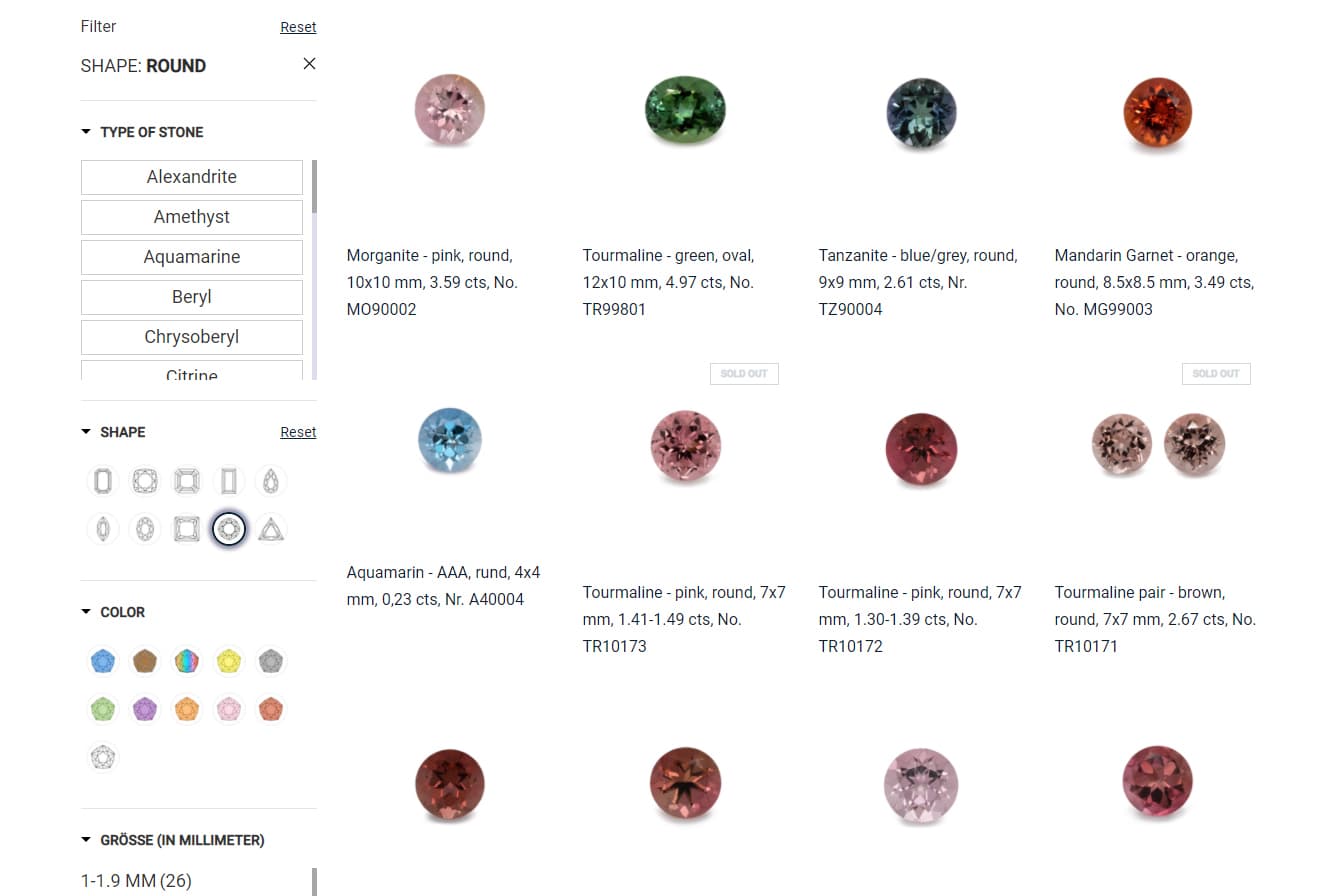 The GEMHYPE.COM website allows designers and brands to search for the gems they need with all the important information at their disposal