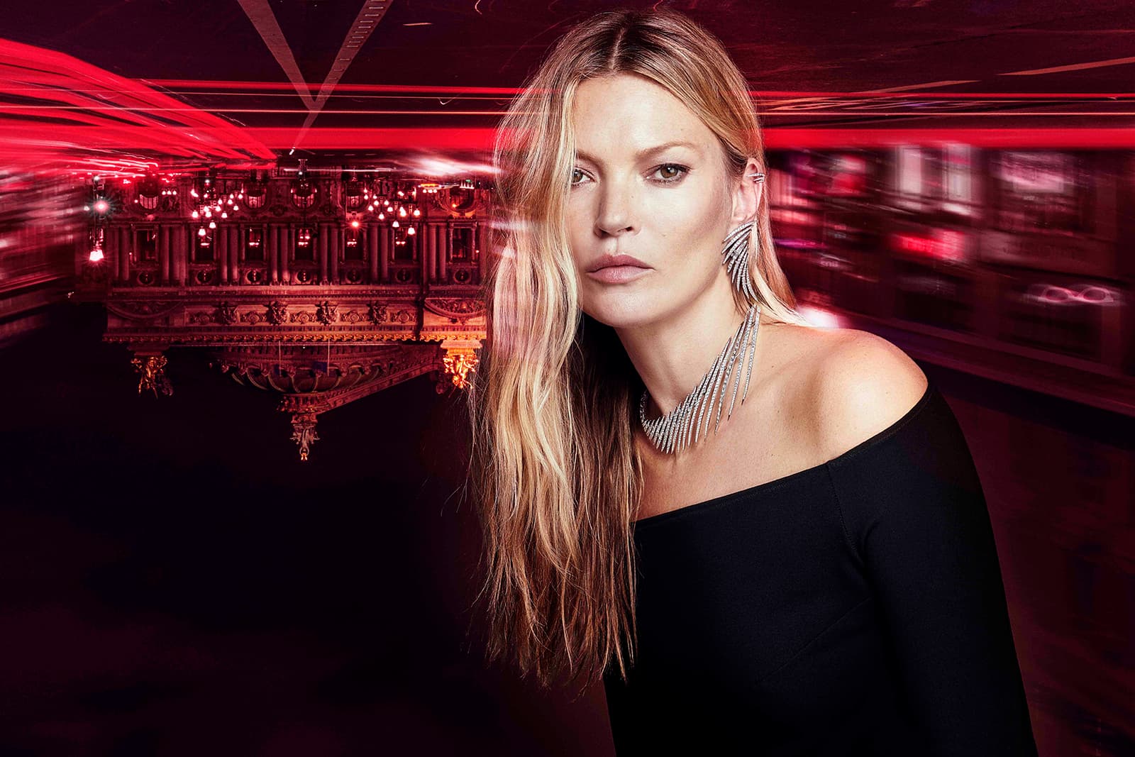 Бриллиантовые серьги и колье из коллекции Messika x Kate Moss