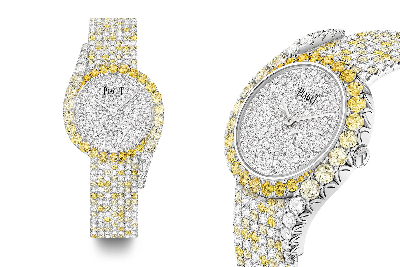 Piaget Limelight Gala Precious Zenith watch with 32 brilliant-cut yellow sapphires and 10 brilliant-cut diamonds on the bezel, 289 diamonds on the dial, and 124 yellow sapphires and 276 diamonds on the bracelet 