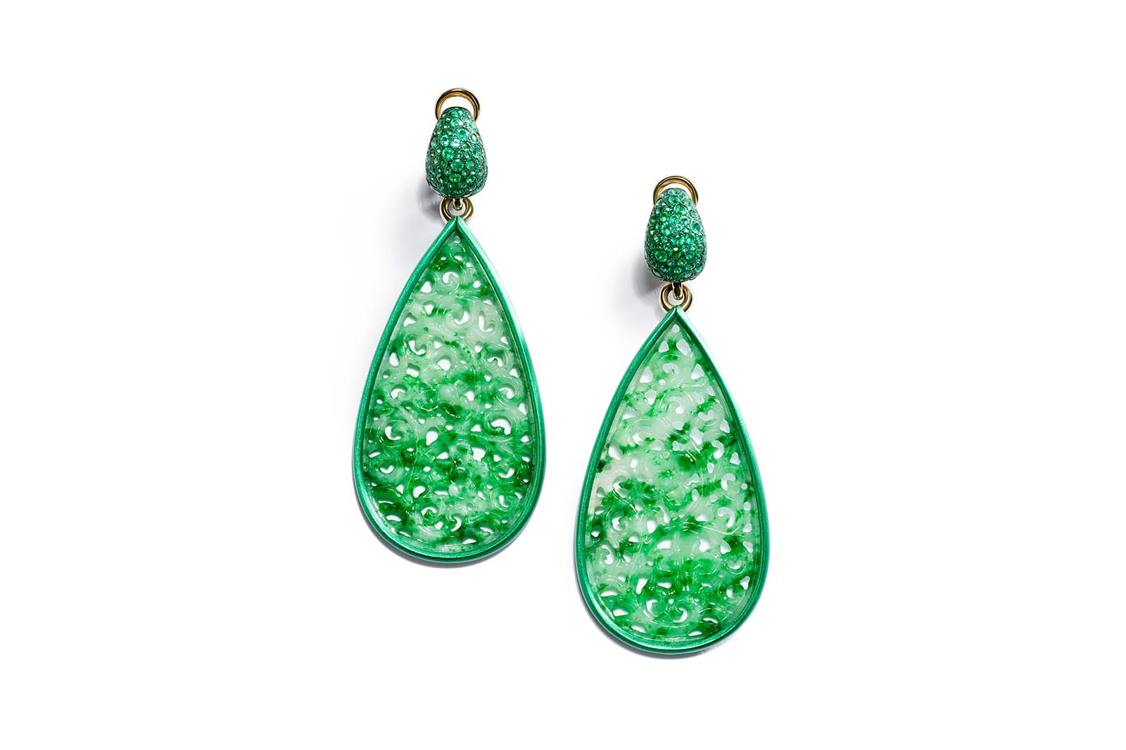 La Gioia di Pomellato carved jade earrings 