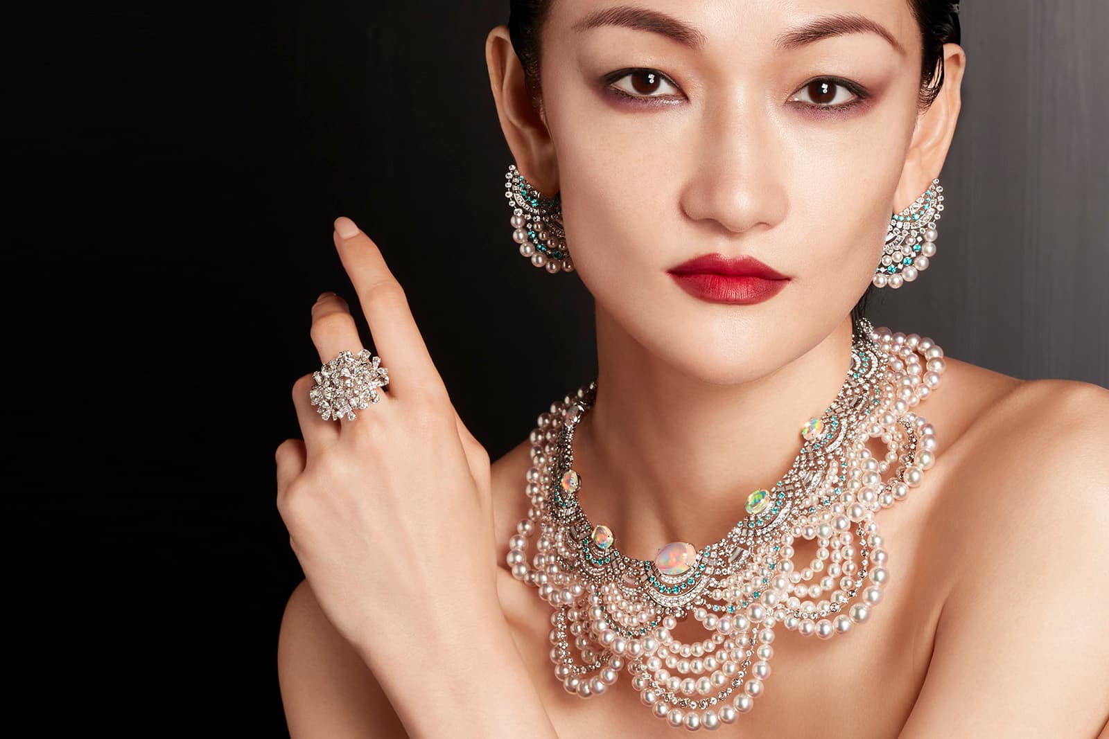 Mikimoto ‘The Japanese Sense of Beauty’ High Jewellery necklace with opals, tourmalines and Akoya cultured pearls 